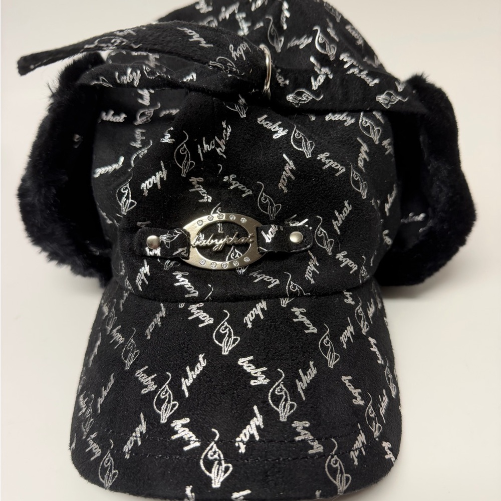 Baby Phat Black Logo-Patterned Interior Cap